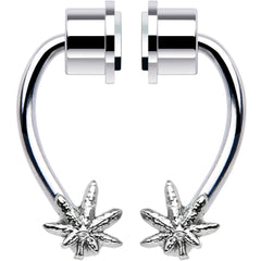 Pot Leaf Magnetic Septum Ring Horseshoe Non-Pierced Fake Nose Ring