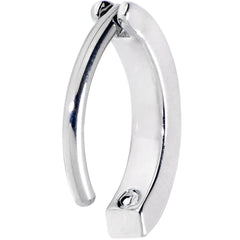 14G 3/8 White Synthetic Opal ASTM F-136 Implant Grade Titanium Hinged Hoop Belly Ring