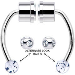 Black Mist Gem Magnetic Septum Ring Horseshoe Non-Pierced Fake Nose Ring