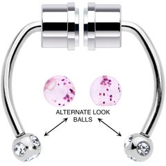 Pink Gem Magnetic Septum Ring Horseshoe Non-Pierced Fake Nose Ring