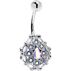 Aurora Gem Retro Sunburst Belly Ring