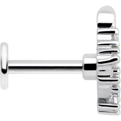 16G 1/4 Clear CZ Gem Morning Leaves Cartilage Labret