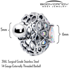 14G 9/16 Aurora Gem Retro Sunburst Nipple Shield Set