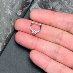 16G 5/16 Aurora CZ Gem Understated Dragonfly Cartilage Clicker