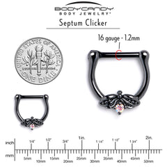 16G 5/16 Aurora Gem Black Beauty Bug Cartilage Clicker