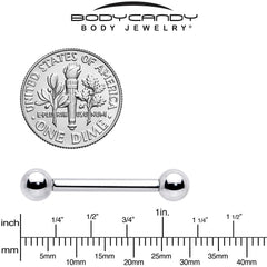 10G Stainless Straight Steel Barbell 3/4 6mm