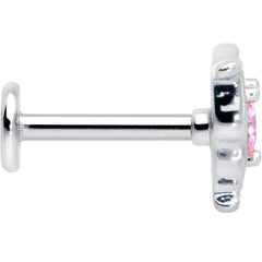 16G 5/16 Pink Gem Fancy Fab Butterfly Internally Threaded Labret
