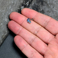 16G 5/16 Blue CZ Gem Butterfly Love Heart Labret Monroe Tragus