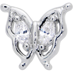16G 5/16 Clear Gem Fancy Fab Butterfly Internally Threaded Labret