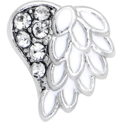 20G 7mm White Heavenly Heart Angel Wing L Shape Nose Ring
