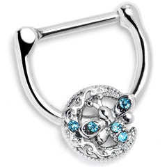 16G 5/16 Blue Gem Lunar Dragonfly Cartilage Clicker