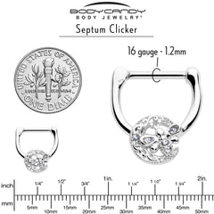 16G 5/16 Clear Gem Lunar Dragonfly Cartilage Clicker