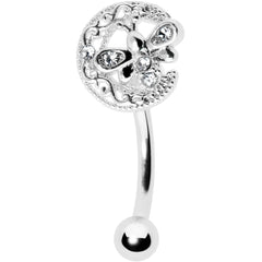 16G 5/16 Clear Gem Lunar Dragonfly Curved Eyebrow Ring