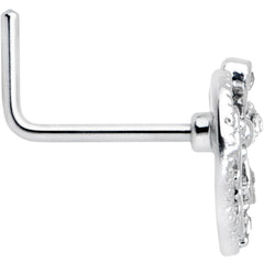 20G 7mm Clear Gem Lunar Dragonfly L Shape Nose Ring
