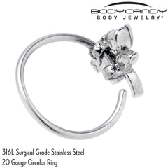 20G 5/16 Aurora CZ Gem Understated Dragonfly Nose Hoop
