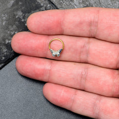 16G 3/8 Gold Tone Evening Butterfly BCR Captive Ring