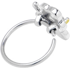 20G 5/16 Clear CZ Gem Butterfly Love Bug Nose Hoop