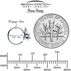 20G 5/16 Clear CZ Gem Butterfly Love Bug Nose Hoop
