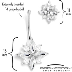 Clear Gem Star Power Double Mount Belly Ring