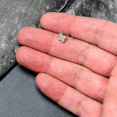 20G 7mm Clear Gem Baroque Beauty Butterfly Left Side Nose Screw