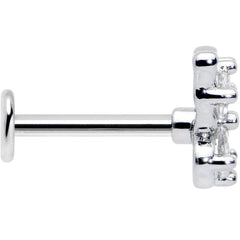 16G 5/16 Clear Gem Baroque Butterfly Internally Threaded Labret