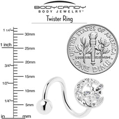 Clear Gem Lunar Dragonfly Spiral Twister Belly Ring
