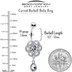 Clear Gem Celtic Knot Elegance Dangle Belly Ring