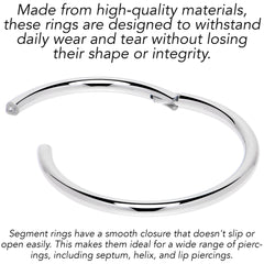 16G 7/16 316L Surgical Steel Precision Hinged Segment Hoop