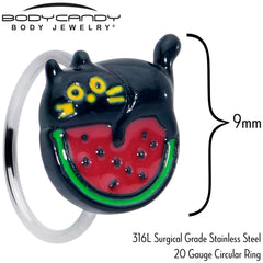 20G 5/16 Watermelon Cat Love Nose Hoop