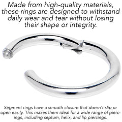 6G 3/8 316L Surgical Steel Precision Hinged Segment Hoop