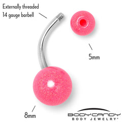 Pastel Shimmer Pink Ends Belly Ring