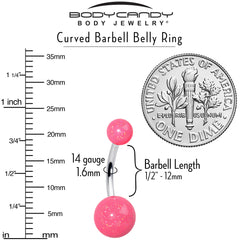 Pastel Shimmer Pink Ends Belly Ring