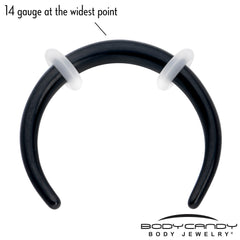 14G 3/8 Black Pincher Crescent Taper