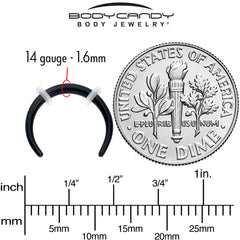 14G 3/8 Black Pincher Crescent Taper