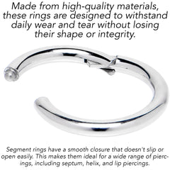 8G 5/8 316L Surgical Steel Precision Hinged Segment Hoop