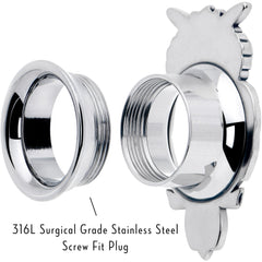 Red CZ Gem Wise Owl Screw Fit Tunnel Plug Set Available Sizes 6mm to 16mm