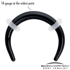 14G 5/16 Black Pincher Crescent Taper
