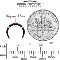 16G 5/16 Black Pincher Crescent Taper