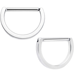14G 13mm Implant Grade Titanium D Shaped Nipple Clicker Set