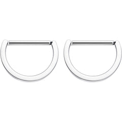 14G 13mm Implant Grade Titanium D Shaped Nipple Clicker Set