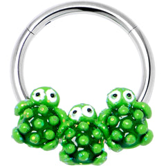 16G 3/8 Texture Turtle Trio Hinged Segment Ring