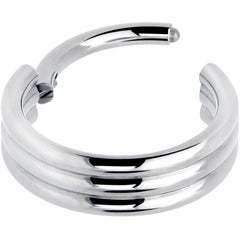 16G 3/8 Implant Grade Titanium Triple Stacked Hinged Segment Ring