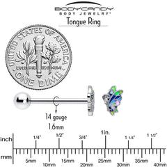 Pastel Profile Butterfly Barbell Tongue Ring