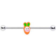 14G Surprise Carrot Easter Bunny Industrial Barbell 38mm