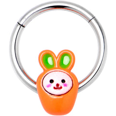 16G 3/8 Surprise Carrot Easter Bunny Hinged Segment Ring