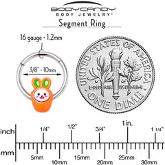 16G 3/8 Surprise Carrot Easter Bunny Hinged Segment Ring