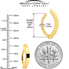 Gold Tone Smooth Simple Style Hinged Hoop Belly