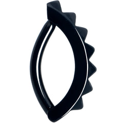 Black Three Dimensional Textured Forward Facing Hinged Hoop Belly Ring