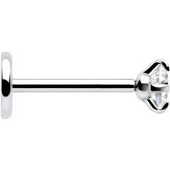 2.5mm Gem Flat Back Earring Threadless Push In Stud 20G