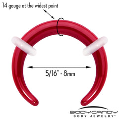 Stainless Steel Crescent Pincher Septum Ring - 14G and 16G